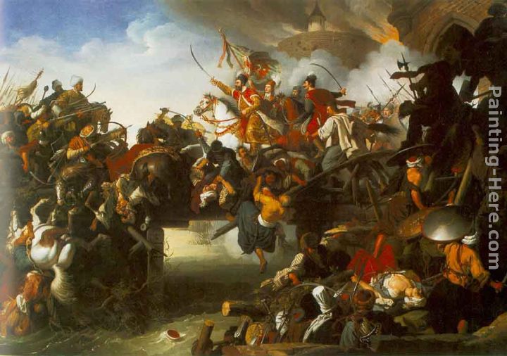 The Attack of Zrinyi painting - Johann Peter Krafft The Attack of Zrinyi art painting